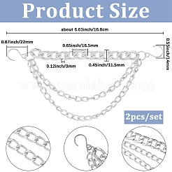 2Pcs Aluminium Boot Strap Chains&nbsp;HJEW-SP0001-41P
