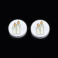Halloween Printed Natural Wood Beads&nbsp;WOOD-T021-103