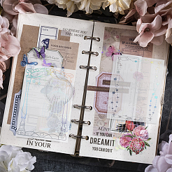 32Pcs 4 Styles PET Transparent Floral Frame Adhesive Decorative Stickers&nbsp;DIY-OC0010-25