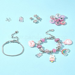 DIY Cartoon Resin & Alloy European Beads Bracelets Making Kits&nbsp;DIY-FS0007-21