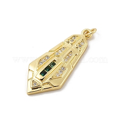 Brass Micro Pave Cubic Zirconia Pendants&nbsp;KK-U047-07G-01