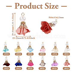 32Pcs 16 Colors Flower Chiffon Pendants&nbsp;FIND-TA0003-41