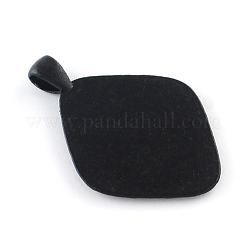 Electrophoresis Alloy Rhombus Pendant Cabochon Settings&nbsp;PALLOY-Q304-20-NR