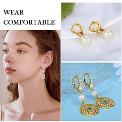 10Pcs Brass Micro Pave Clear Cubic Zirconia Hoop Earring Findings&nbsp;ZIRC-SZ0005-14