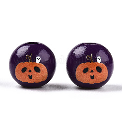 Halloween Theme Wood European Beads&nbsp;WOOD-N016-04C