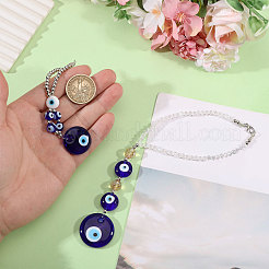 2Pcs 2 Styles Handmade Lampwork Evil Eye Pendant Decorations&nbsp;HJEW-GL0001-28