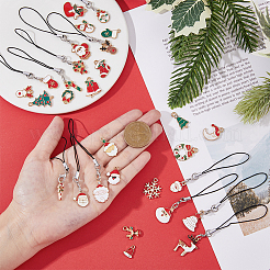 Christmas Theme Alloy Enamel Mobile Straps&nbsp;HJEW-AB00092
