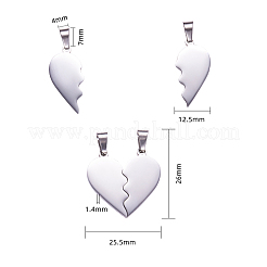 Tarnish Resistant 304 Stainless Steel Split Pendants&nbsp;STAS-F213-01P
