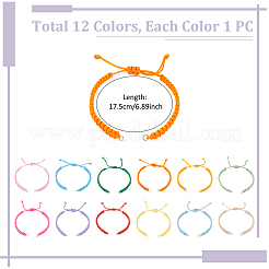 12Pcs Adjustable Waxed Polyester Cord Bracelets Making&nbsp;AJEW-UN00035