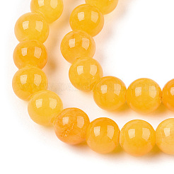 Natural Dyed Yellow Jade Gemstone Bead Strands&nbsp;X-G-R271-4mm-Y08