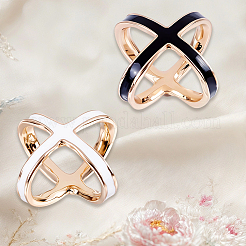 2Pcs 2 Colors Alloy Enamel Scarf Ring Clip for Women&nbsp;AJEW-CY0001-71