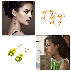 Brass Clip on Earring Findings&nbsp;KK-SC0001-36