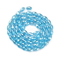 Electroplate Glass Beads Strands&nbsp;GC6X9MMC20Y-AB