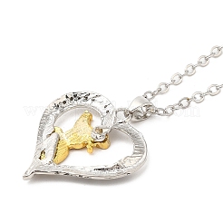 Heart with Word Best Wishes Zinc Alloy Pendant Necklaces for Christmas&nbsp;LS-NJEW-M203-02B-GP