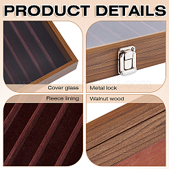 10 Grids Wooden Watch Band Organizer Storage Cases with Visible Window Lid&nbsp;CON-WH0112-078