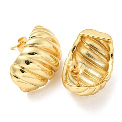 Rack Plated Chunky Teardrop Brass Stud Earrings for Women&nbsp;EJEW-Z048-12G