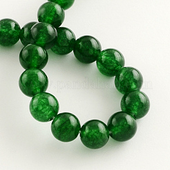 Dyed Natural White Jade Round Bead Strands&nbsp;G-Q937-13