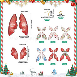 DIY Christmas Theme Epoxy Resin Wing Dangle Earring Kits&nbsp;DIY-TA0010-31