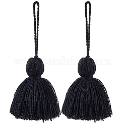 6Pcs Acrylic Fibers Tassel Pendant Decorations&nbsp;HJEW-CP0001-31C