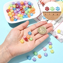 100Pcs Smiling Face Transparent Acrylic Beads&nbsp;MACR-YW0003-47A