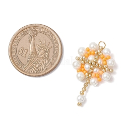 Glass Seed Beaded Flower Pendants&nbsp;PALLOY-MZ00827