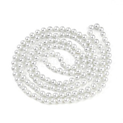8.2MM Baking Paint Pearlized Glass Pearl Round Beaded Long Necklaces&nbsp;HY-T002-03A