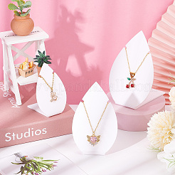 3Pcs 3 Sizes Opaque Acrylic Slant Back Necklace Display Stands&nbsp;NDIS-WH0012-13