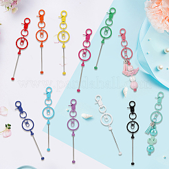 12Pcs 12 Colors Alloy Beadable Keychain Bar&nbsp;KEYC-SC0001-45