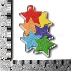 Printed Pride Rainbow Acrylic Big Pendants&nbsp;OACR-L018-15A