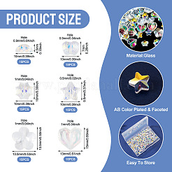 90Pcs 6 Styles Electroplate Glass Beads&nbsp;EGLA-TA0013-73