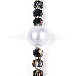 Acrylic & Glass & ABS Plastic Pearl & Alloy & Polymer Clay Pave Rhinestone Beads Strands&nbsp;MAK-T011-08A