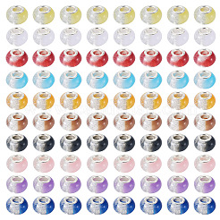 100Pcs 10 Colors Transparent Resin Rondelle European Beads&nbsp;RESI-TA0005-17