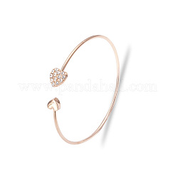 Double Heart Alloy Rhinestone Cuff Bangles for Women&nbsp;WGD430F-03