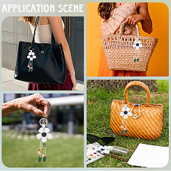 Leather and Alloy Keychain&nbsp;HJEW-WH20022-04B-09