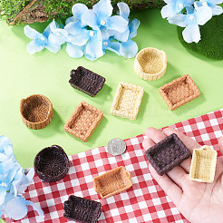 18Pcs 9 Styles Resin Miniature Rectangle Basket Ornaments&nbsp;DIY-TA0015-49