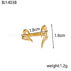 Heart 304 Stainless Steel Cuff Open Rings&nbsp;RJEW-OY001-09G
