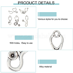 100Pcs 5 Style Tibetan Style Alloy Pendants & Pendant Rhinestone Settings&nbsp;TIBEP-GO0001-04