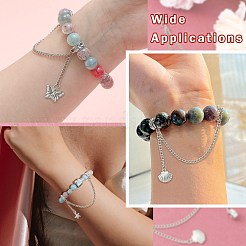 9Pcs 9 Styles Zinc Alloy European Safety Chains with Dangle Charms&nbsp;HJEW-CJ0001-23