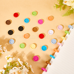 60Pcs 12 Colors ABS Plastic Loose Leaf Ring Round Binder Discs&nbsp;FIND-CP0003-05