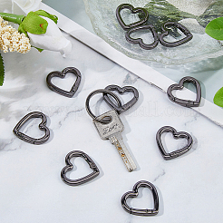 10Pcs Heart Zinc Alloy Spring Gate Rings&nbsp;FIND-DC0008-21