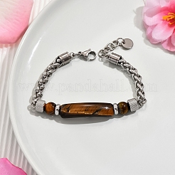 Natural Tiger Eye Beads Link Bracelets&nbsp;LS-YW5979-2