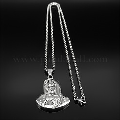 Virgin 201 Stainless Steel Pendant Necklaces for Men Women&nbsp;LS-NJEW-K283-17P