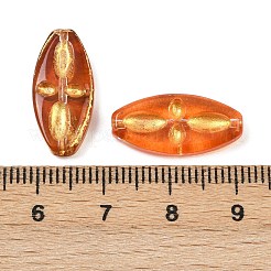 Baking Paint and Golden Metal Enlaced Glass Beads&nbsp;DGLA-T004-11M