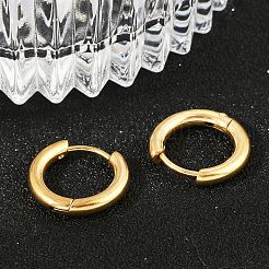 202 Stainless Steel Huggie Hoop Earrings&nbsp;X-EJEW-F111A-14mm-G01