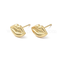 Brass Lip Stud Earrings&nbsp;EJEW-F395-02G