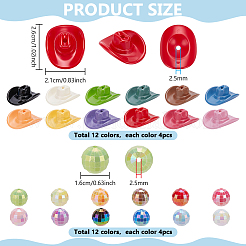 96Pcs 24 Styles Opaque & UV Plating Acrylic Beads&nbsp;SACR-PH0002-39