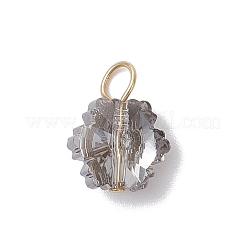 5Pcs 5 Colors Electroplate Glass Snowflake Charms&nbsp;PALLOY-JF04336-01