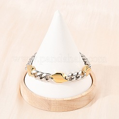 304 Stainless Steel Rhombus Cuban Link Chain Bracelets for Men Women&nbsp;BJEW-G766-07A