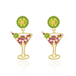 Zinc Alloy Rhinestone Dangle Stud Earrings&nbsp;WG141C8-07