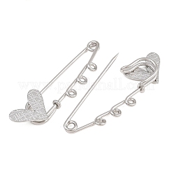Crisscross Heart 304 Stainless Steel Safety Pins Brooch Findings&nbsp;SA-CBA098D-15E-P03